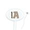 Cow Print White Plastic 7" Stir Stick - Oval - Closeup