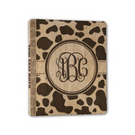 Cow Print Wood 3-Ring Binder - 1" Half-Letter Size (Personalized)