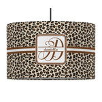 Leopard Print 12" Drum Pendant Lamp - Fabric (Personalized)