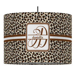 Leopard Print 16" Drum Pendant Lamp - Fabric (Personalized)