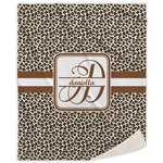 Leopard Print Sherpa Throw Blanket (Personalized)