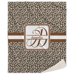 Leopard Print Sherpa Throw Blanket - 60"x80" (Personalized)