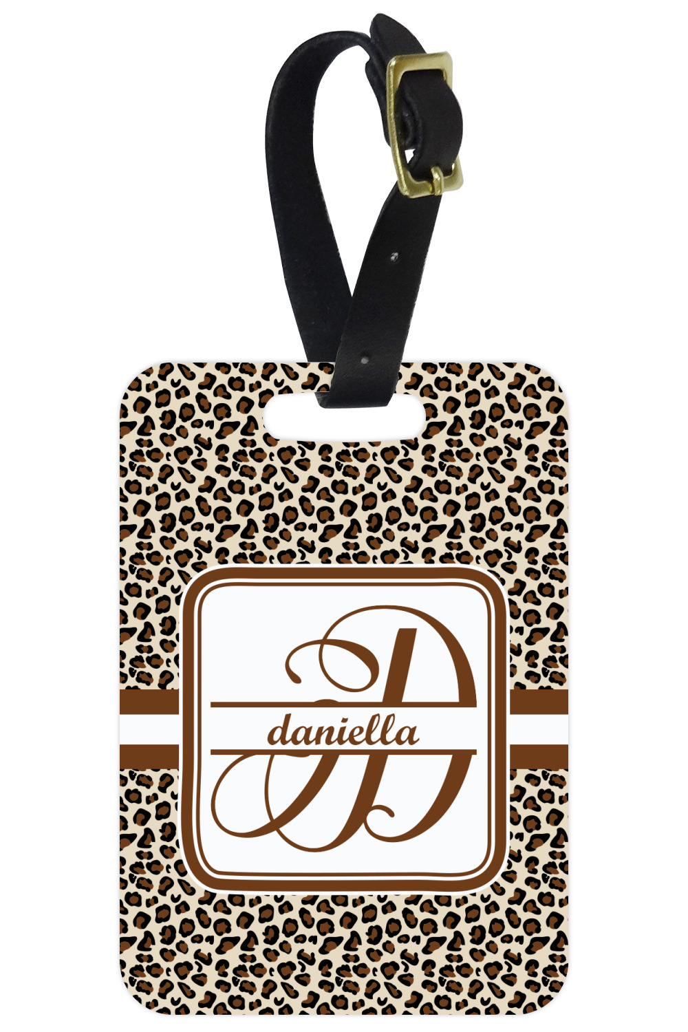 leopard print luggage tag