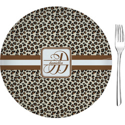 Leopard Print Glass Appetizer / Dessert Plate 8" (Personalized)