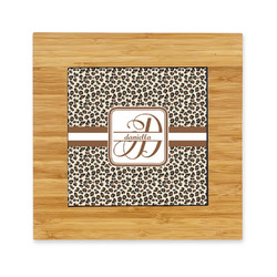 Leopard Print Bamboo Trivet with Ceramic Tile Insert (Personalized)