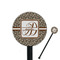 Leopard Print Black Plastic 5.5" Stir Stick - Round - Closeup