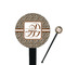 Leopard Print Black Plastic 7" Stir Stick - Round - Closeup