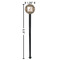 Leopard Print Black Plastic 7" Stir Stick - Round - Dimensions