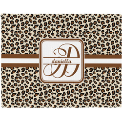 Leopard Print Woven Fabric Placemat - Twill w/ Name and Initial