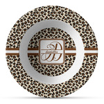Leopard Print Plastic Bowl - Microwave Safe - Composite Polymer (Personalized)