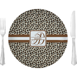 Leopard Print 10" Glass Lunch / Dinner Plates - Single or Set (Personalized)