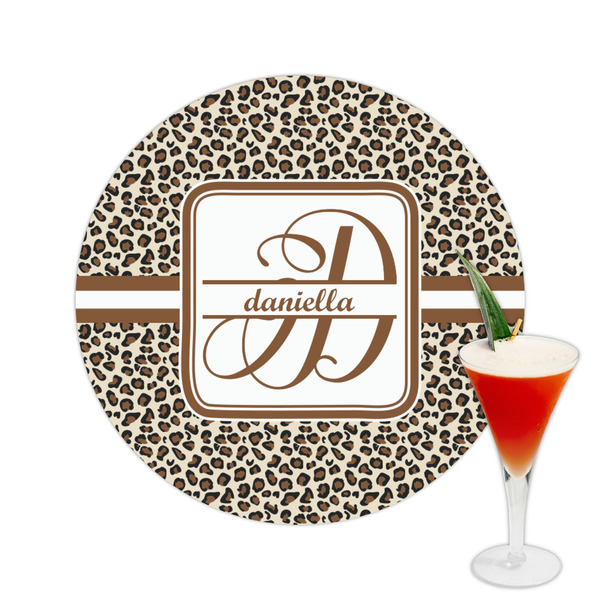 Custom Leopard Print Printed Drink Topper -  2.5" (Personalized)