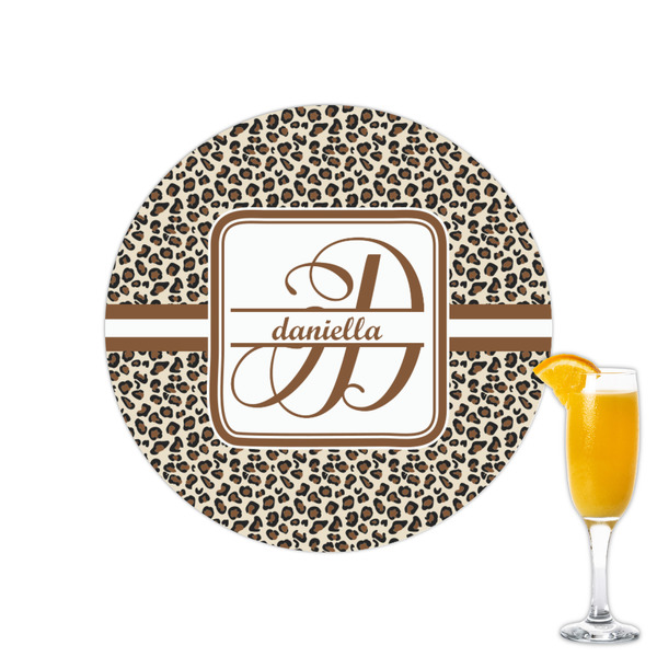 Custom Leopard Print Printed Drink Topper - 2.15" (Personalized)