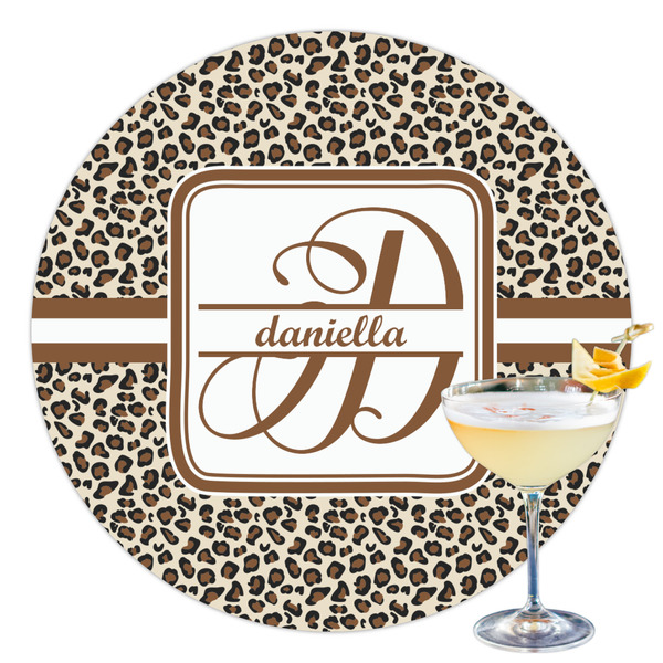 Custom Leopard Print Printed Drink Topper - 3.5" (Personalized)