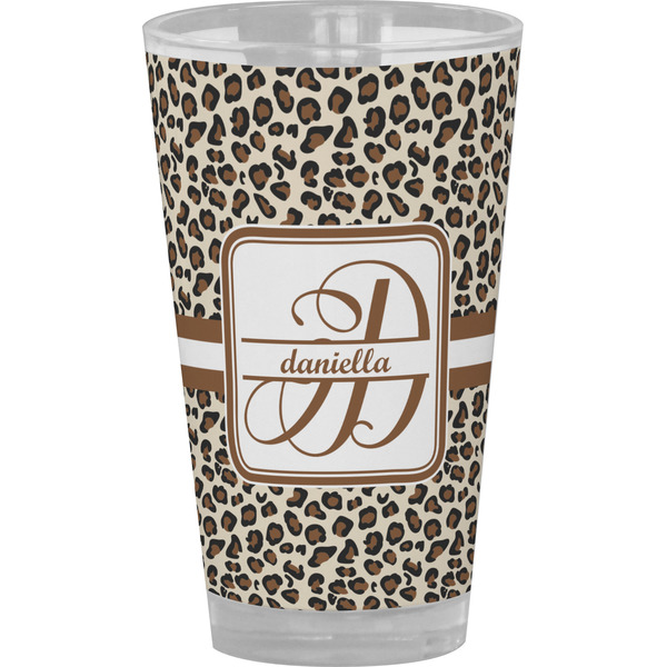 Custom Leopard Print Pint Glass - Full Color (Personalized)