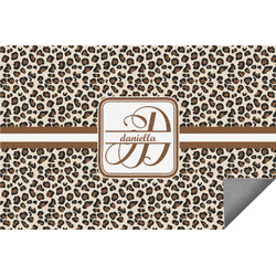 Leopard Print Indoor / Outdoor Rug - 6'x8' w/ Name and Initial