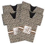 Leopard Print Jersey Bottle Cooler - Set of 4 (Personalized)