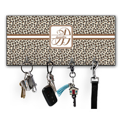 Leopard Print Key Hanger w/ 4 Hooks w/ Name and Initial