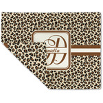 Leopard Print Double-Sided Linen Placemat - Single w/ Name and Initial