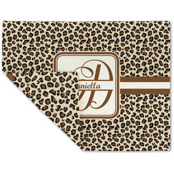 Leopard Print Double-Sided Linen Placemat - Single w/ Name and Initial