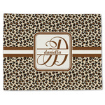 Leopard Print Single-Sided Linen Placemat - Single w/ Name and Initial