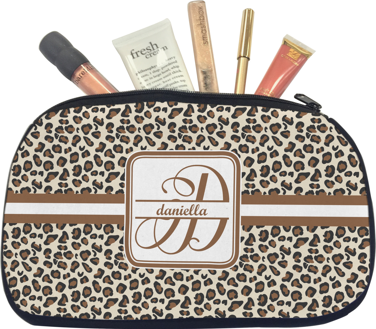 Leopard Print Makeup / Cosmetic Bag (Personalized) - YouCustomizeIt
