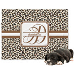 Leopard Print Dog Blanket - Large (Personalized)