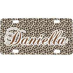 Leopard Print Mini / Bicycle License Plate (4 Holes) (Personalized)