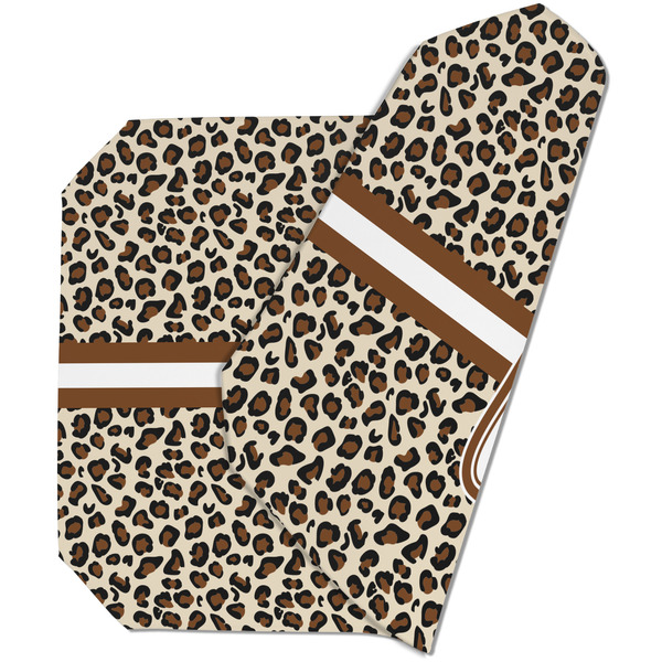 Custom Leopard Print Dining Table Mat - Octagon (Double-Sided) w/ Name and Initial