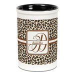 Leopard Print Ceramic Pencil Holders - Black