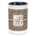 Leopard Print Ceramic Pencil Holders - Blue