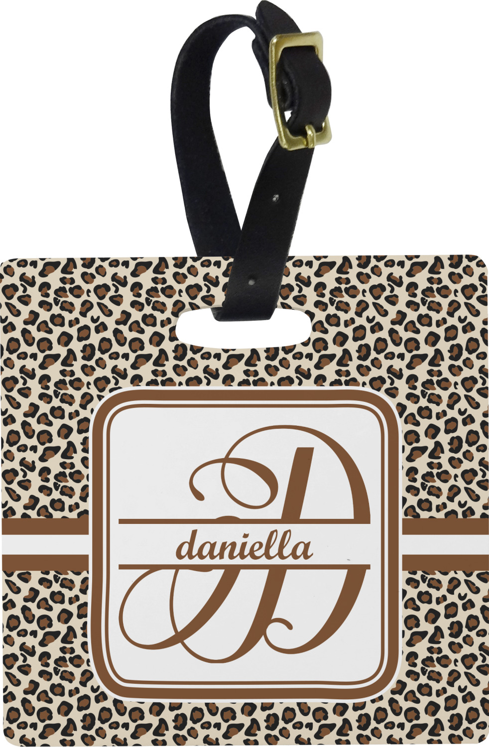 leopard print luggage tag