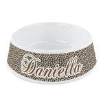 Leopard Print Plastic Dog Bowl - Small (Personalized)