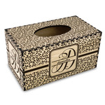 Leopard Print Wood Tissue Box Cover - Rectangle (Personalized)