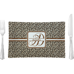 Leopard Print Glass Rectangular Lunch / Dinner Plate (Personalized)