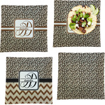 Leopard Print Set of 4 Glass Square Lunch / Dinner Plate 9.5" (Personalized)