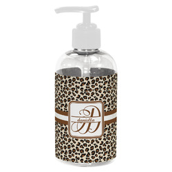 Leopard Print Plastic Soap / Lotion Dispenser (8 oz - Small - White) (Personalized)