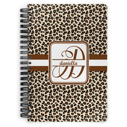 Leopard Print Spiral Notebook - 7x10 w/ Name and Initial