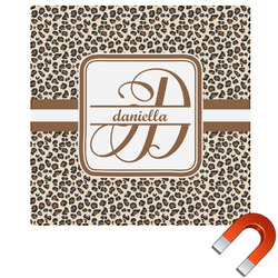Leopard Print Square Car Magnet - 10" (Personalized)