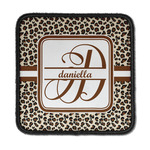 Leopard Print Iron On Square Patch w/ Name and Initial