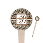 Leopard Print 4" Round Wooden Food Picks - Double Sided (Personalized)