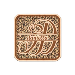 Leopard Print Genuine Maple or Cherry Wood Sticker (Personalized)