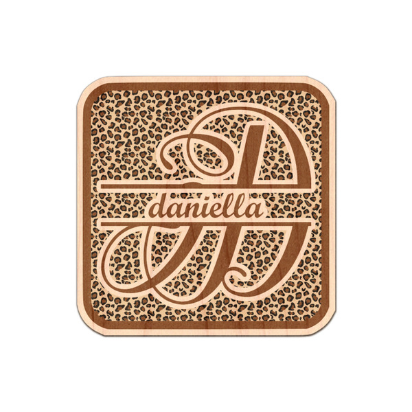 Custom Leopard Print Genuine Maple or Cherry Wood Sticker (Personalized)