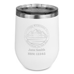 Carolina Airstream Club Stemless Stainless Steel Wine Tumbler - White - Double-Sided