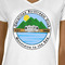 Carolina Airstream Club White V-Neck T-Shirt on Model - CloseUp