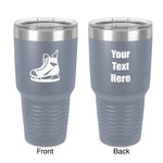 Hockey 30 oz Stainless Steel Tumbler - Grey - Double-Sided (Personalized)