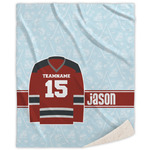 Hockey Sherpa Throw Blanket - 50"x60" (Personalized)