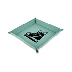 Hockey Faux Leather Dice Tray - 6" x 6" - Teal