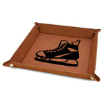 Hockey Faux Leather Dice Tray - 9" x 9" - Rawhide