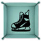 Hockey 9" x 9" Teal Leatherette Snap Up Tray - FOLDED